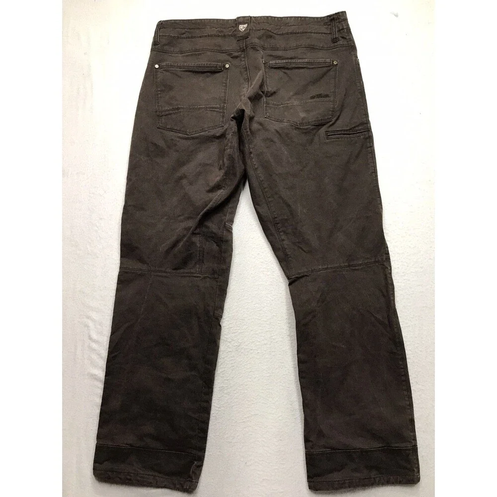 KUHL Rydr Pants Men 36x32 Brown Vintage Patina Dye Articulated Knee Hiking Work - Picture 2 of 16